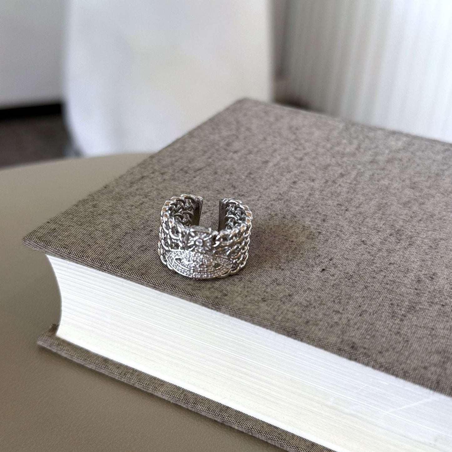 Trendy Rhinestone Wide Open Bangle Bracelet