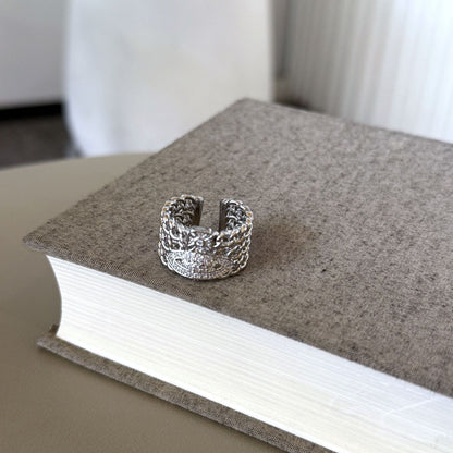 Trendy Rhinestone Wide Open Bangle Bracelet