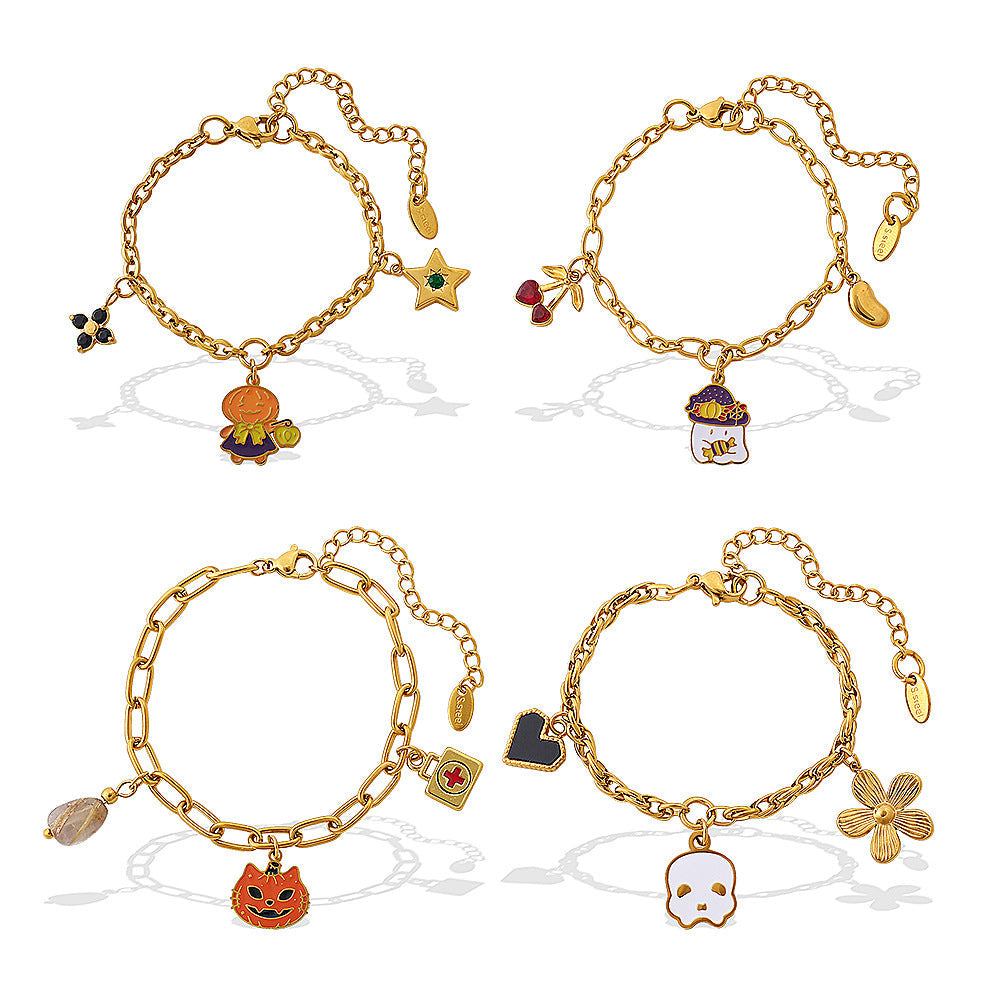 Halloween Ghost Chain Stainless Steel Bracelet