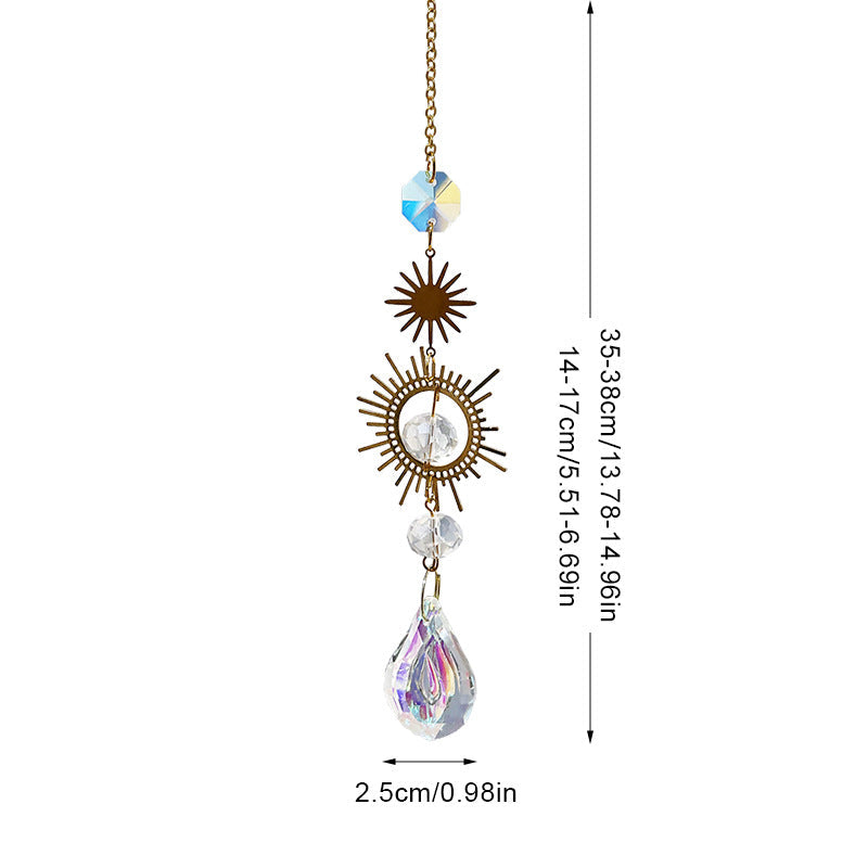 Sun Moon Suncatcher Colorful Crystal Decoration