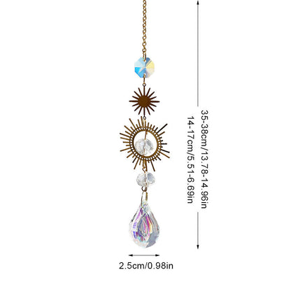 Sun Moon Suncatcher Colorful Crystal Decoration