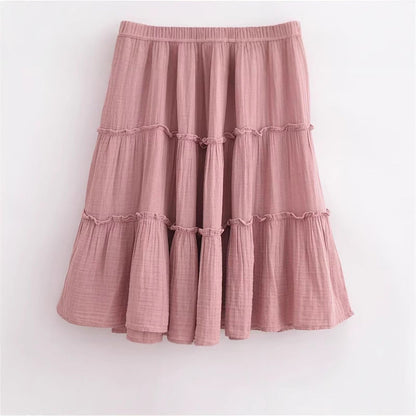 Casual Pleated Spaghetti Strap Ruffle Maxi Dress