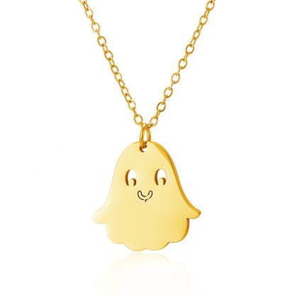 Halloween Pumpkin Ghost Pendant Necklace