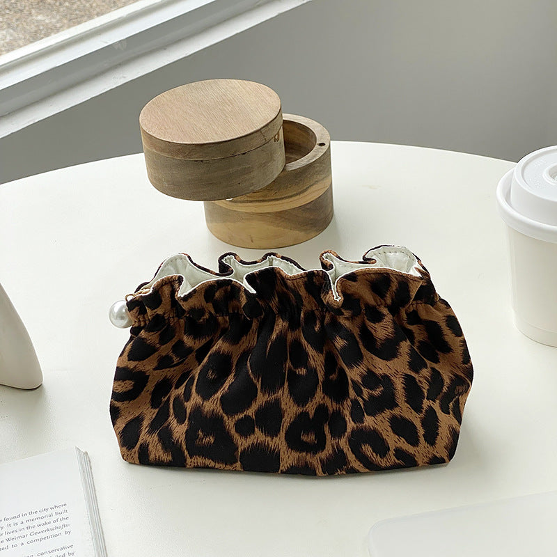 Vintage Leopard Print Cosmetic Bag