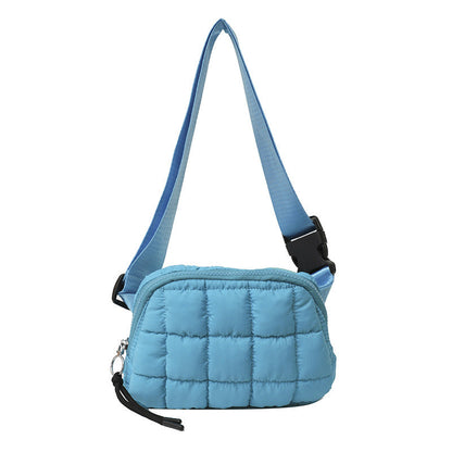 Candy Color Plaid Waist Bag Casual Chest Bag