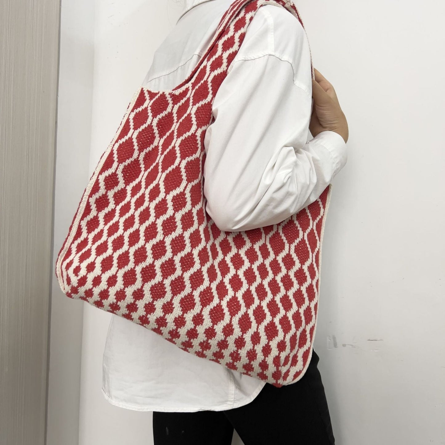 20+ Vintage Diamond Shoulder Bag Cintage Knit Tote Bag