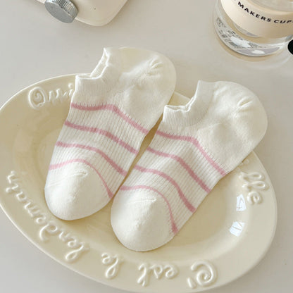 Striped Color Block Low Ankle Socks
