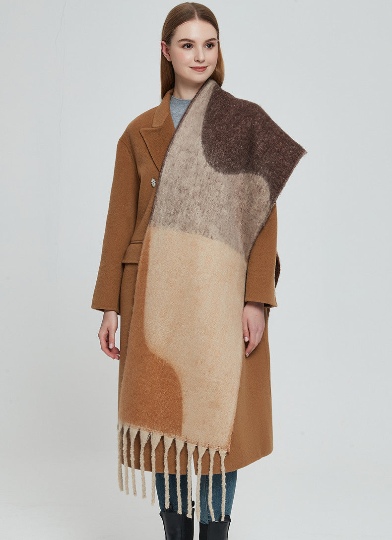 Irregular Print Tassel Vintage Scarf