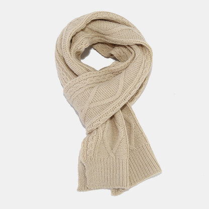 Solid Color Twist Simple Knit Hat & Scarf Sets