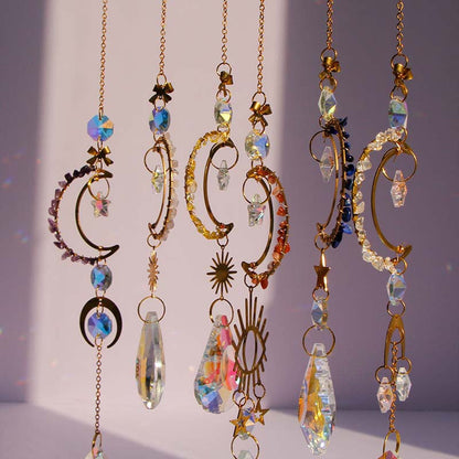 Colorful Sun Moon Hanging Crystal Decoration