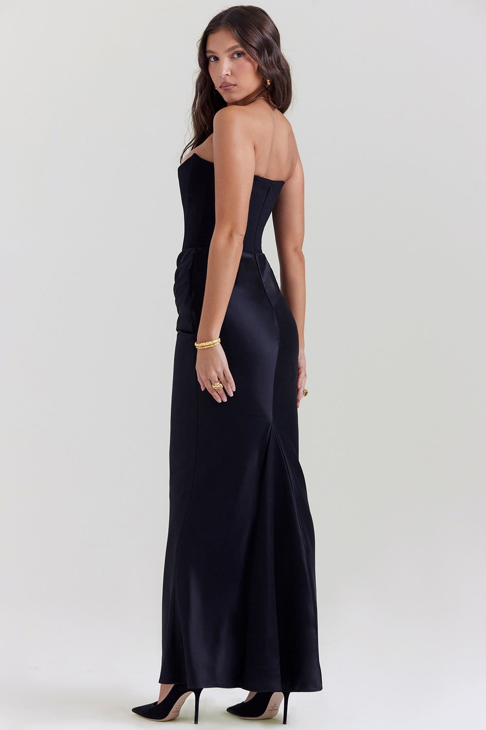 Sexy Strapless Fishtail Maxi Dress