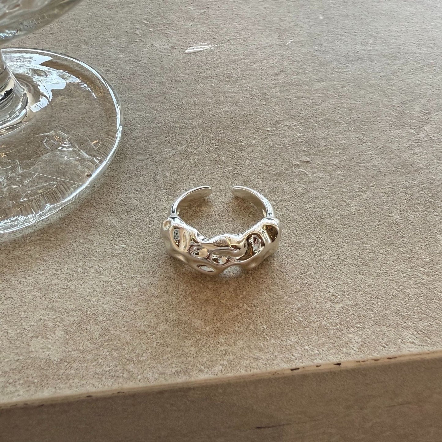 Trendy Silver Wide Open Band Ring