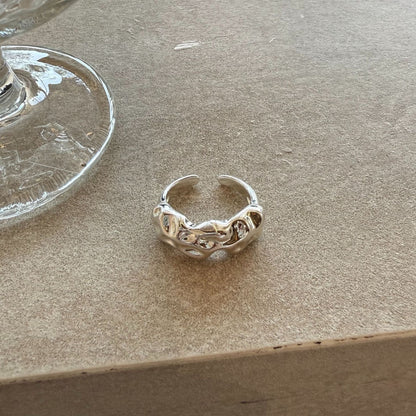 Trendy Silver Wide Open Band Ring