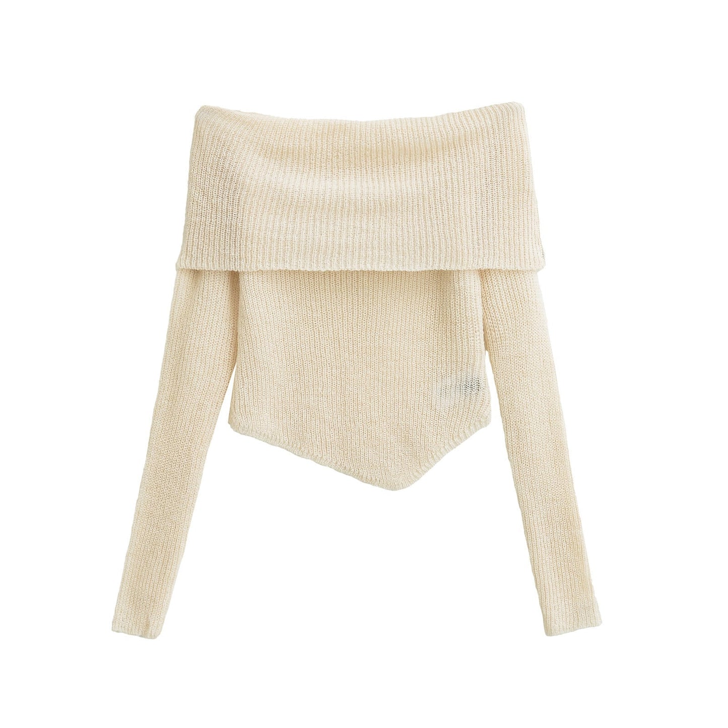 Trendy Asymmetric Hem Off-Shoulder Knit Top