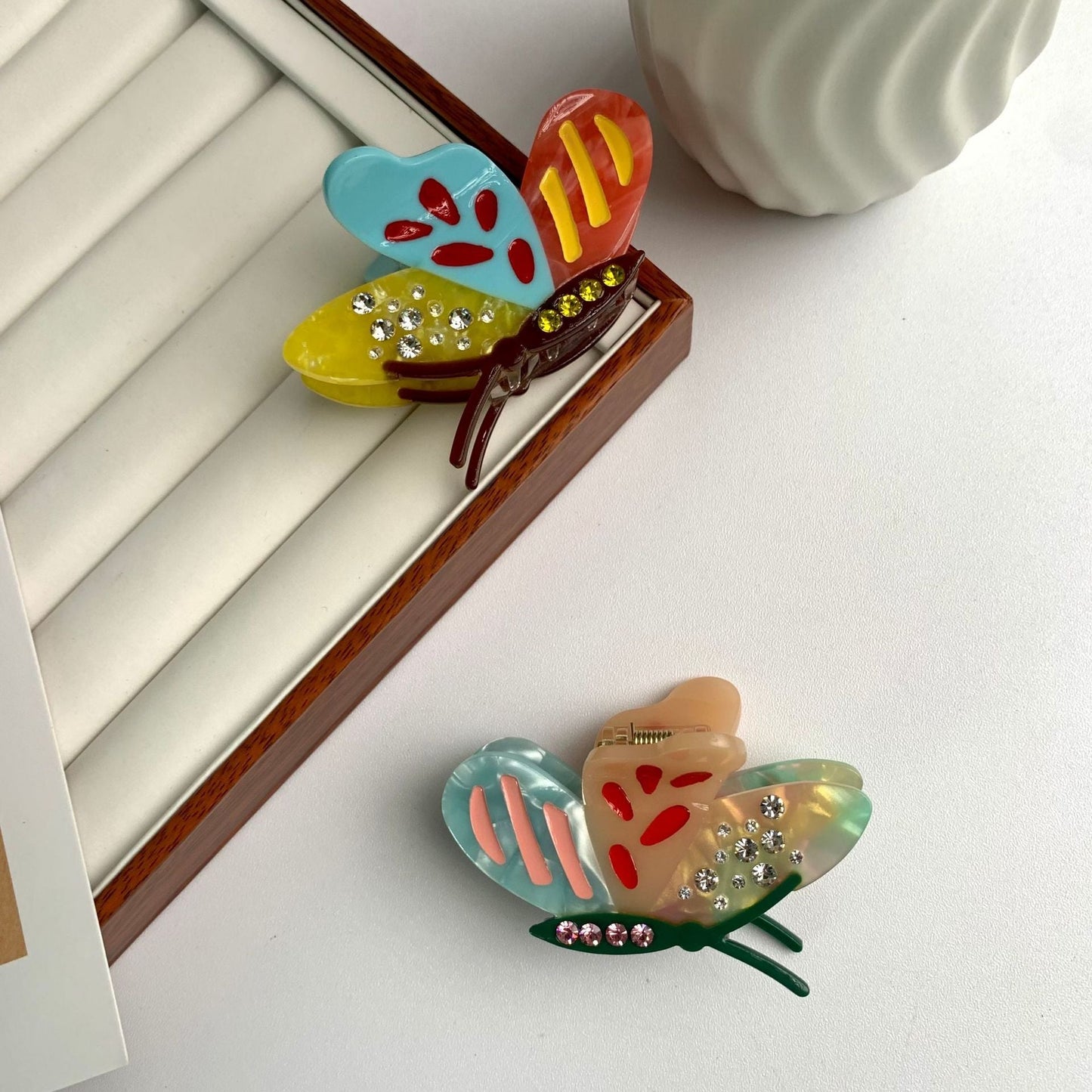 Colorful Butterfly Rhinestone Hair Claws