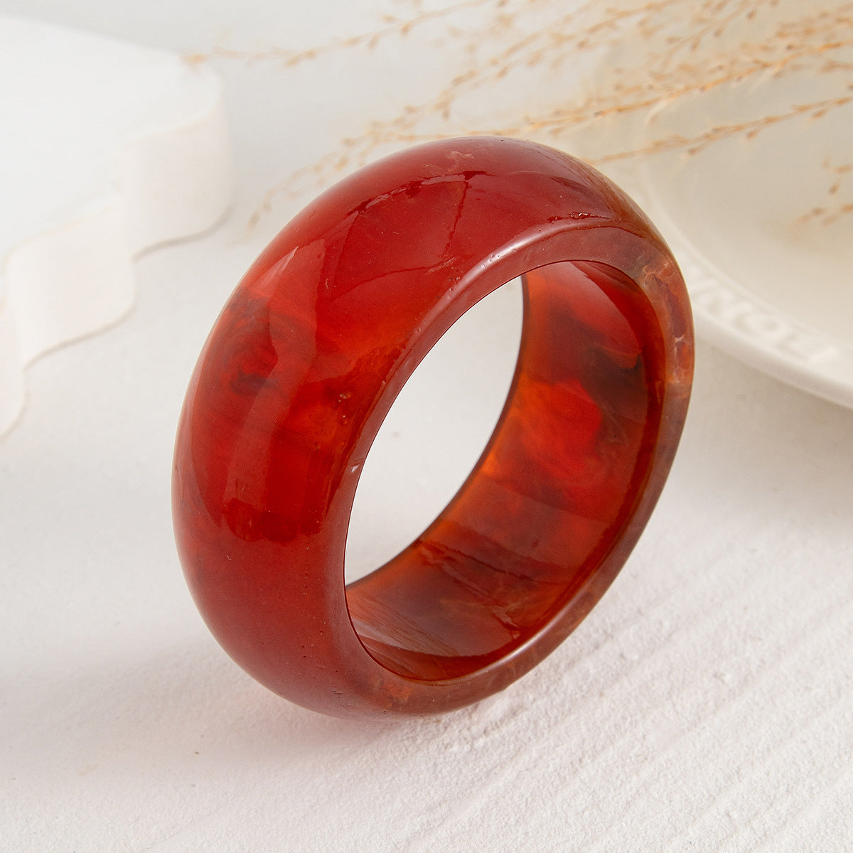 Wide Smooth Steet Acrylic Bracelets