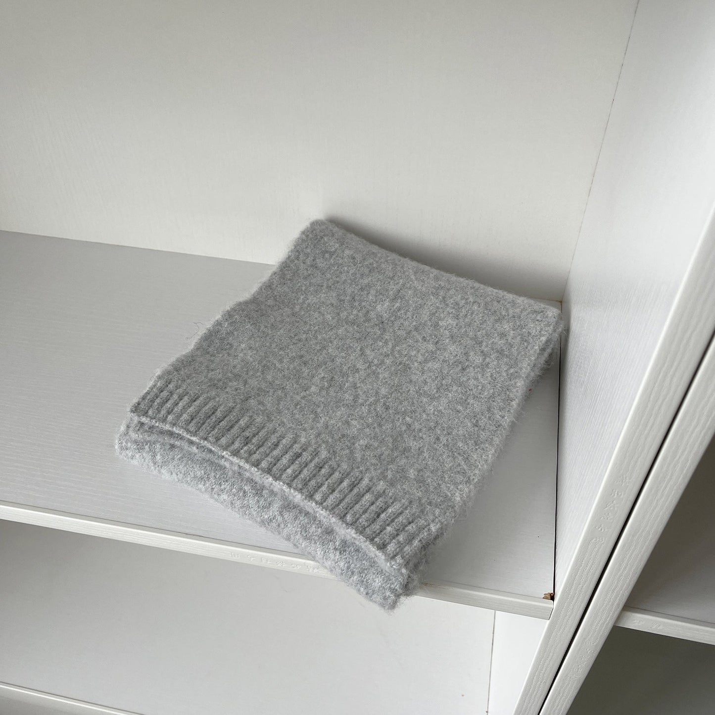 Soft Wool Solid Color Ribbed Winter Scarf