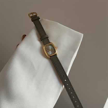 Minimalist Small Dial Leather Strap Quartz Watch
