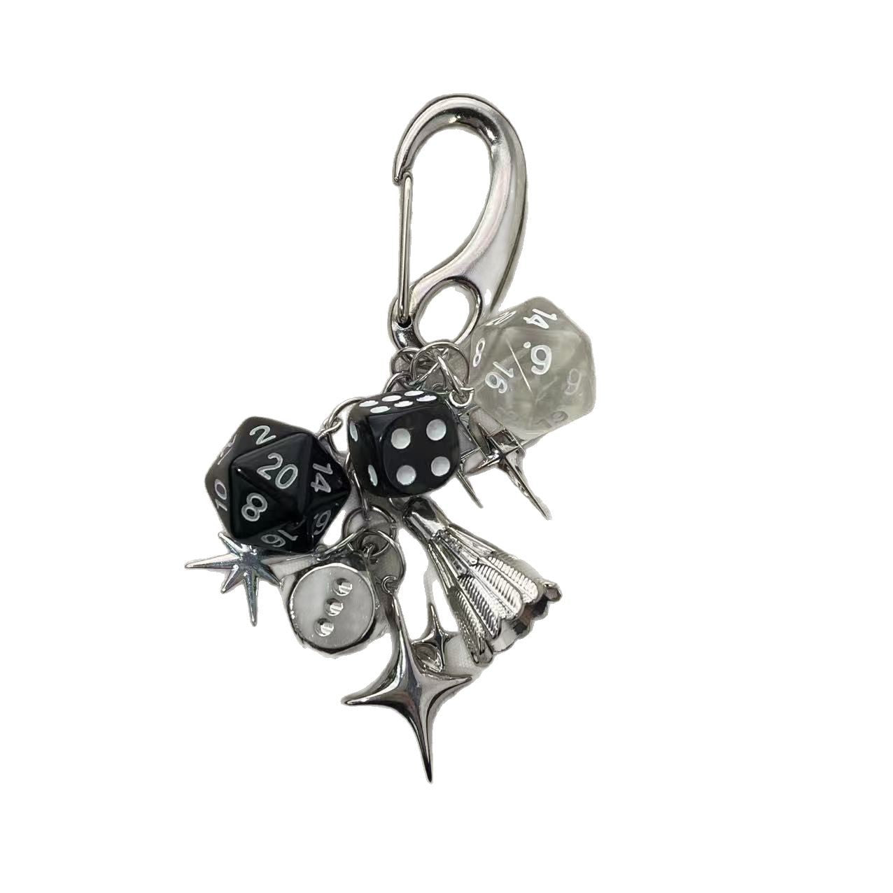 Simple Dice Star Braided Keychain Bag Charm