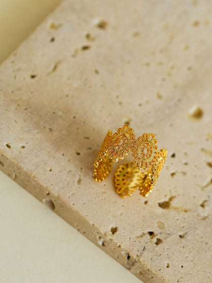 Vintage Lace Hollow Out Open Adjustable Ring