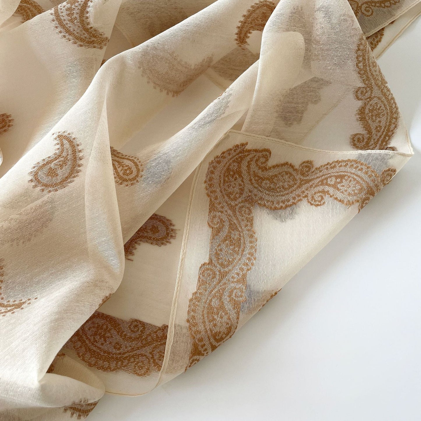 Vintage Burnout Paisley Square Satin Scarf