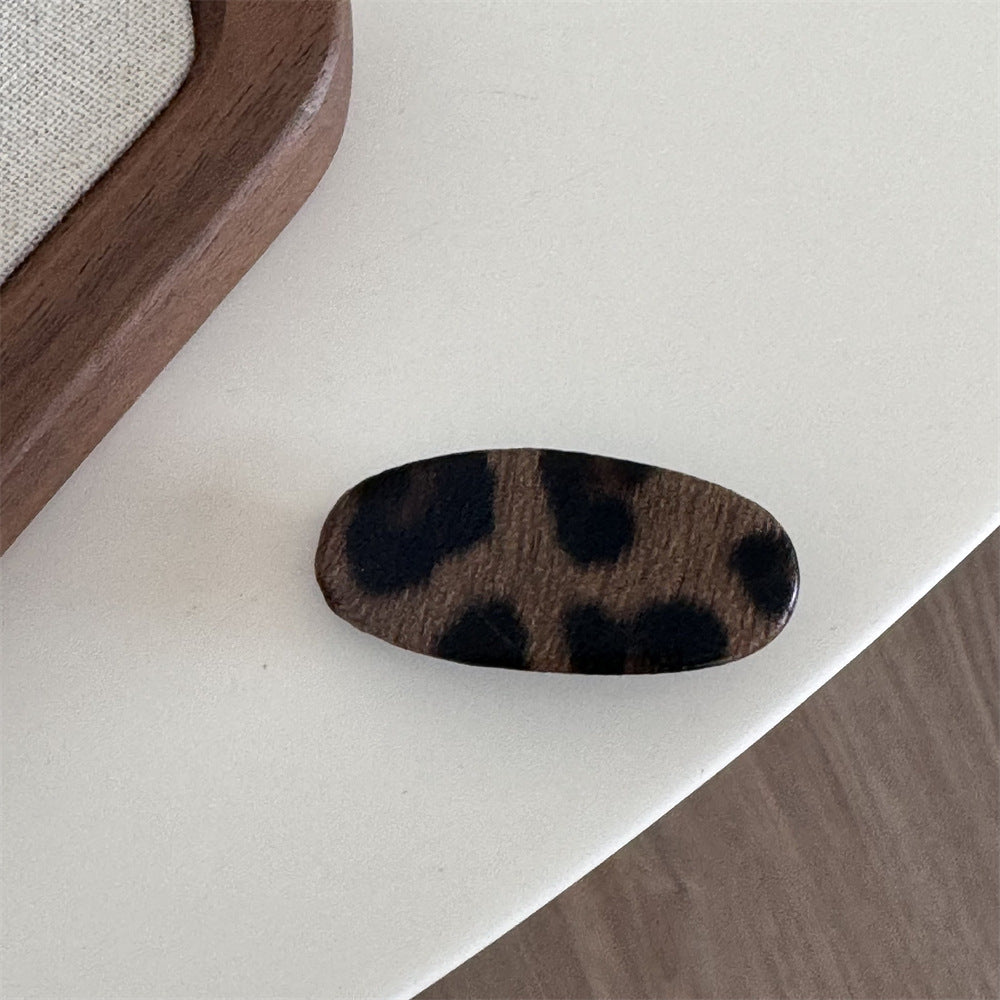 Leopard Leather Simple Hair Clips