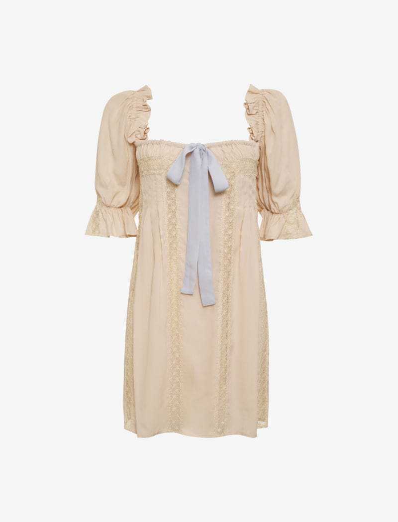 Sexy Solid Color Lace Mini Dress