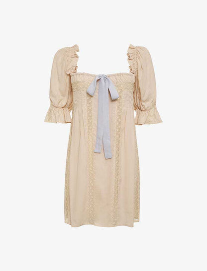 Sexy Solid Color Lace Mini Dress