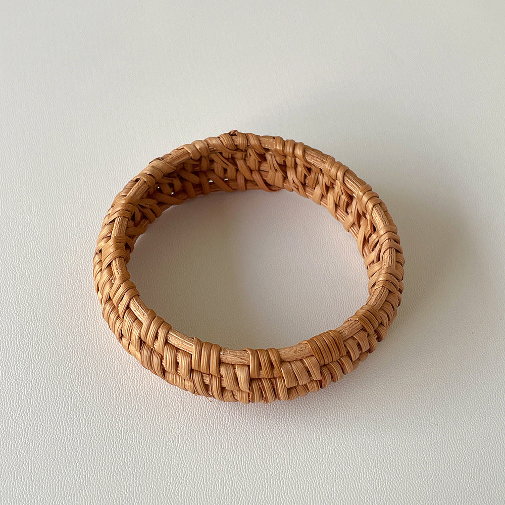 Vintage Straw Braided Round Bracelets