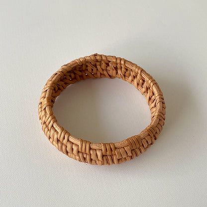 Vintage Straw Braided Round Bracelets