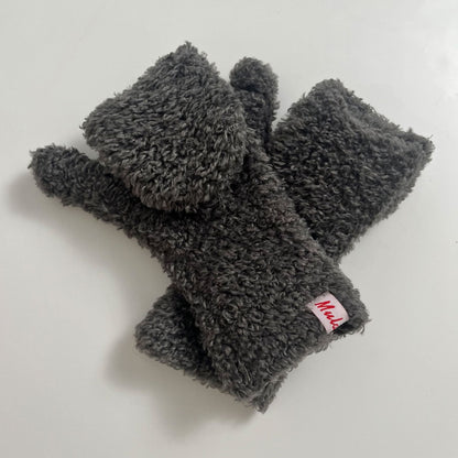 Cute Warm Knitted Convertible Mittens Flap Cover