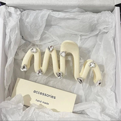 Love Rhinestone Candy Color Hair Claws