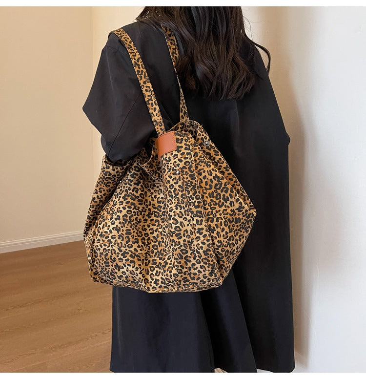 Leopaed Print Shoulder Bag Large Capacity Tote Bag