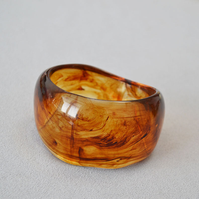 Vintage Irregular Ink-Marbled Cuff Bracelet