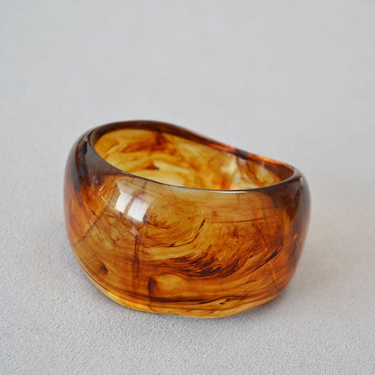Vintage Irregular Ink-Marbled Cuff Bracelet