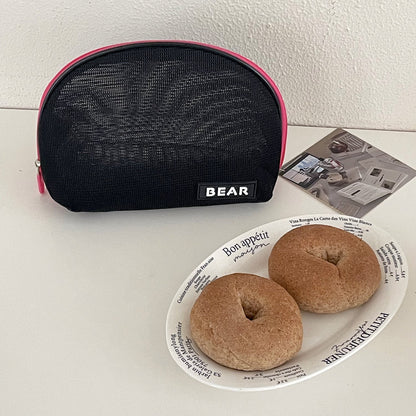 Half Moon Color Block Portable Make Up Bag