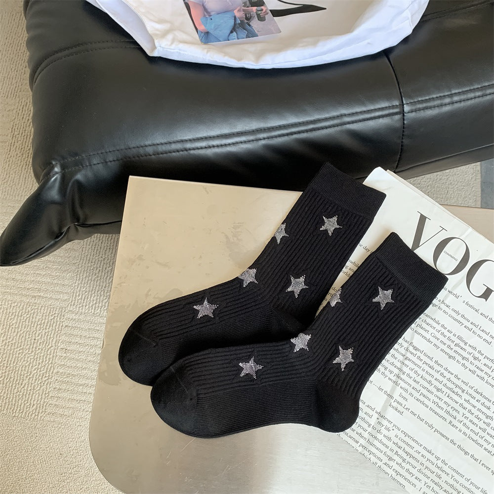 Star Simple Ribbed Daily Socks