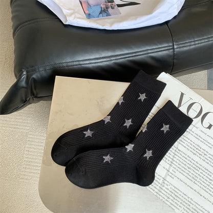 Star Simple Ribbed Daily Socks