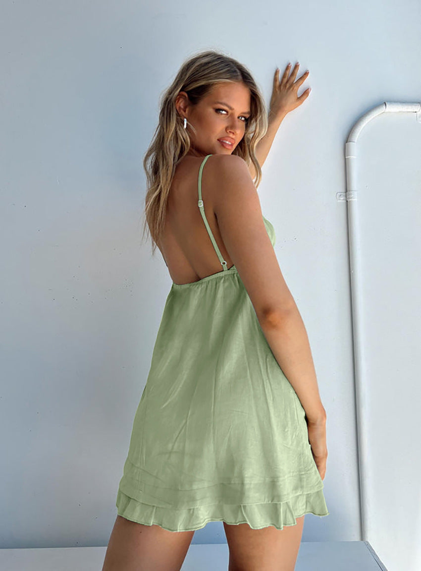 Sexy Hellow Backless Sleepwear Dress