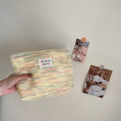 Rainbow Plushed Simple Make Up Bag