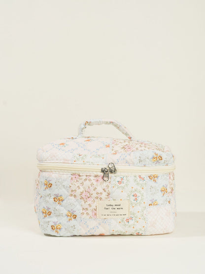 Butterfly Floral Print Puffer Make Up Bag