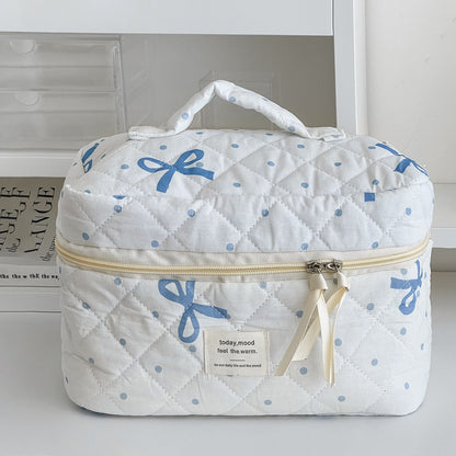 Bow Polka Dot Portable Make Up Bag