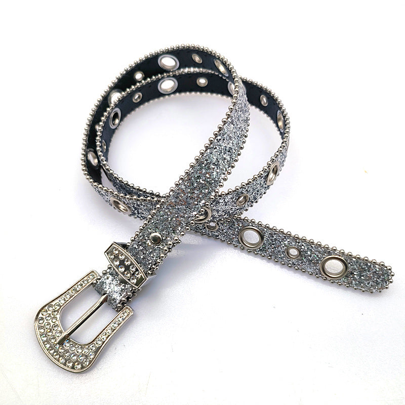 Vintage Rhinestone Shiny Punk Belt