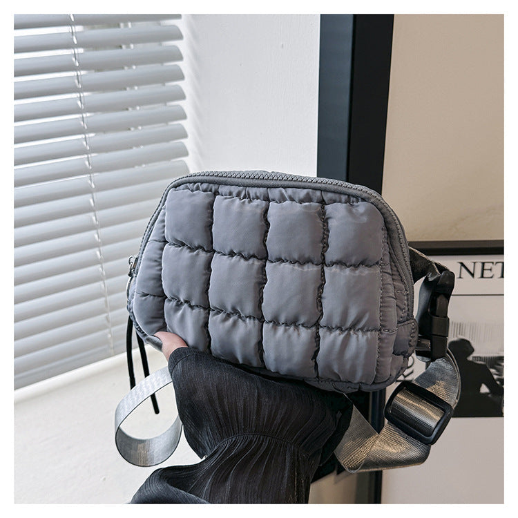 Candy Color Plaid Waist Bag Casual Chest Bag