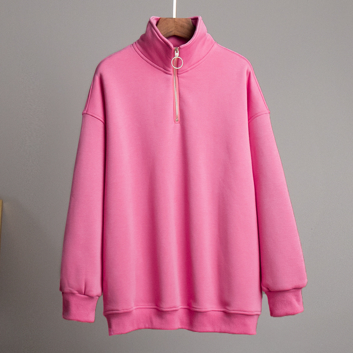 Loose Lapel Zipper Hoodie