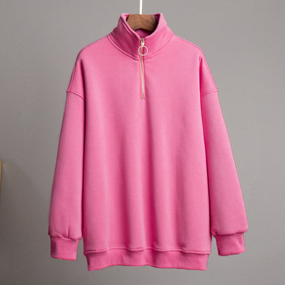 Loose Lapel Zipper Hoodie