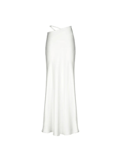 Solid Color Hip Wrap Soft Maxi Skirts