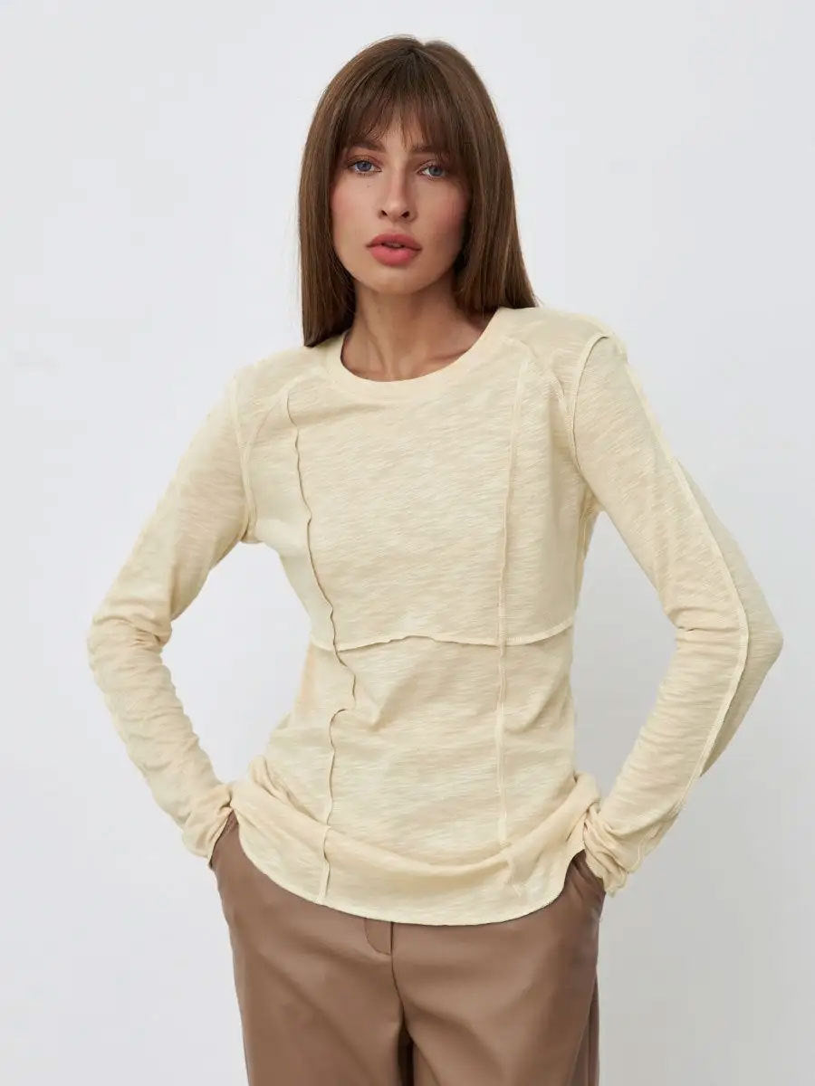 Patchwork Round Neck Simple Tops