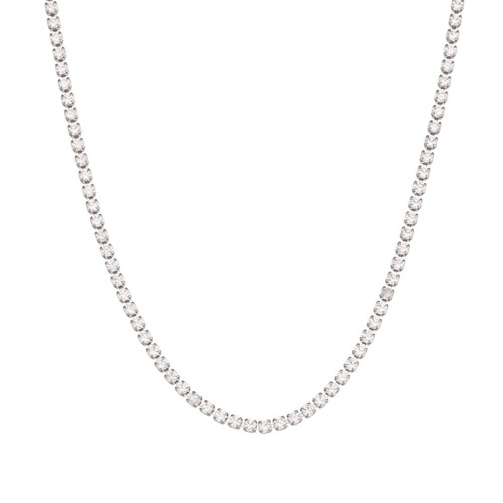 Simple Zircon Elegant Layered Link Necklace