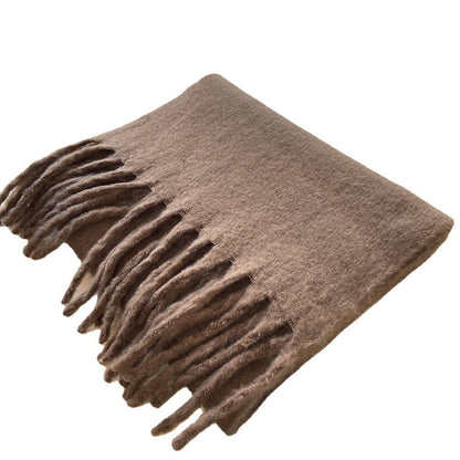 2+ Solid Color Tassel Mohair Scarves